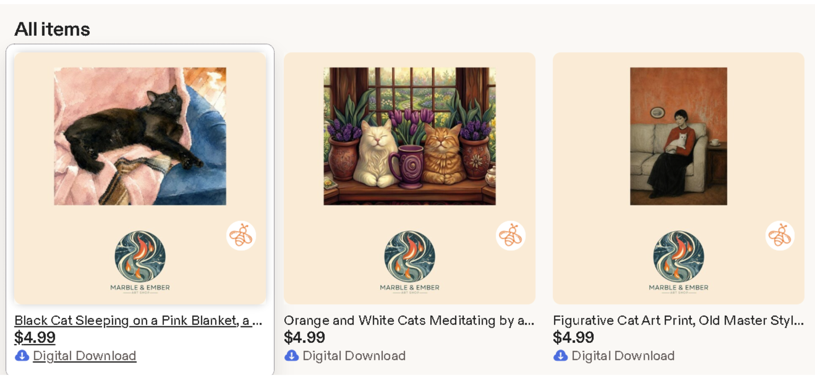 Etsy listing image thumbnails generated from mockups